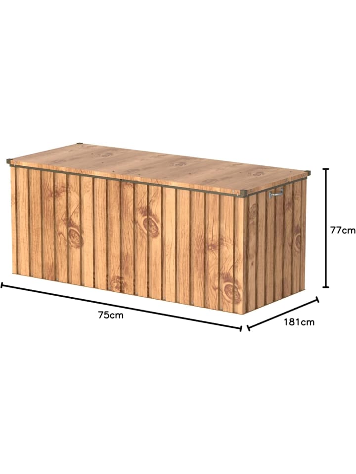 VCM  Metall Garten Gerätebox Kiste Kissenbox 770 L in Braun günstig kaufen onesize