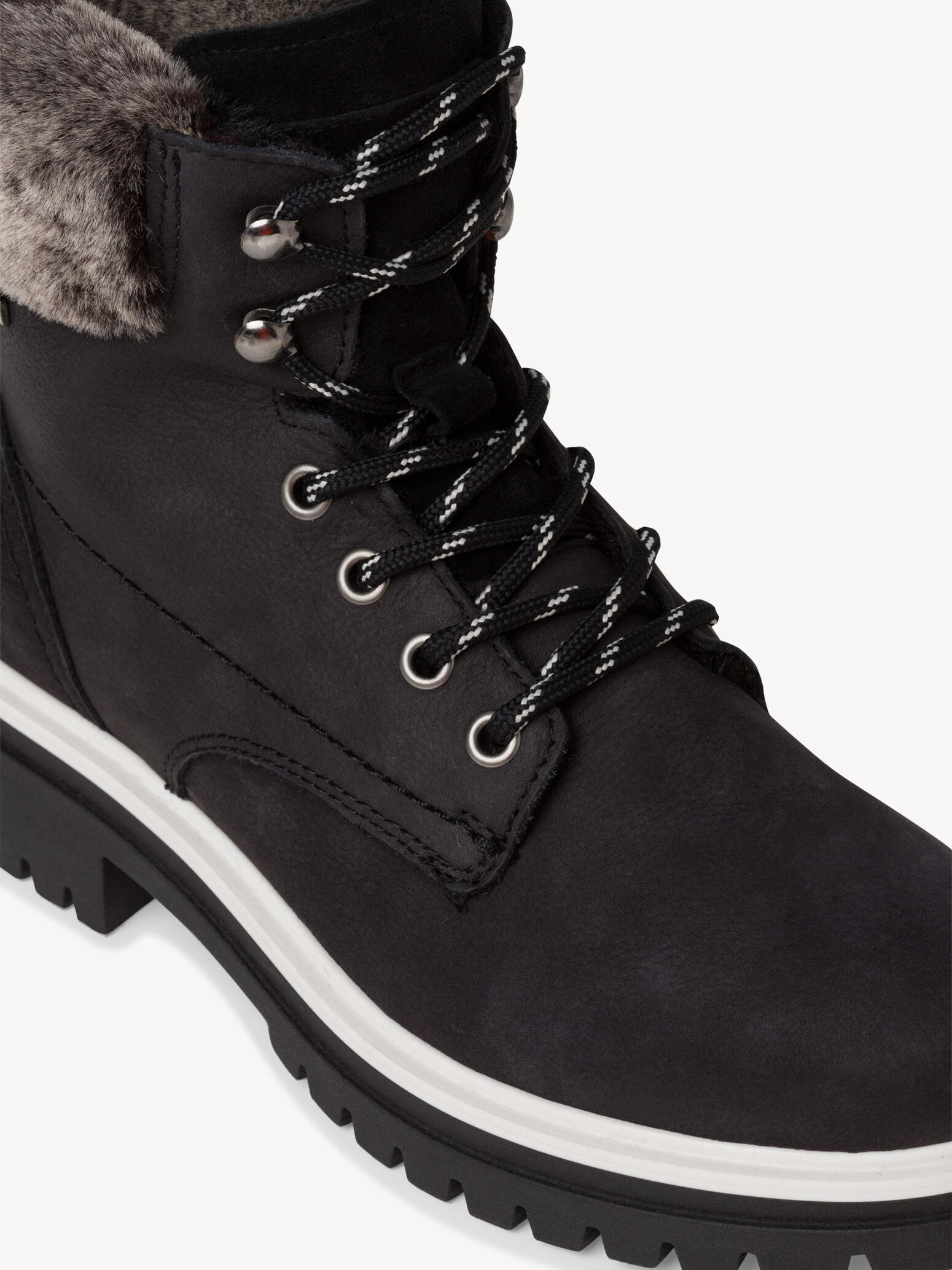 Bottine en cuir - noir doublure chaude