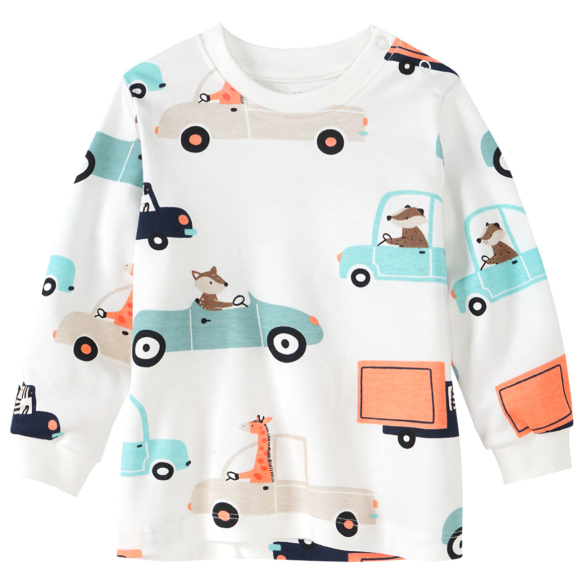 Baby Langarmshirt mit Fahrzeug-Allover