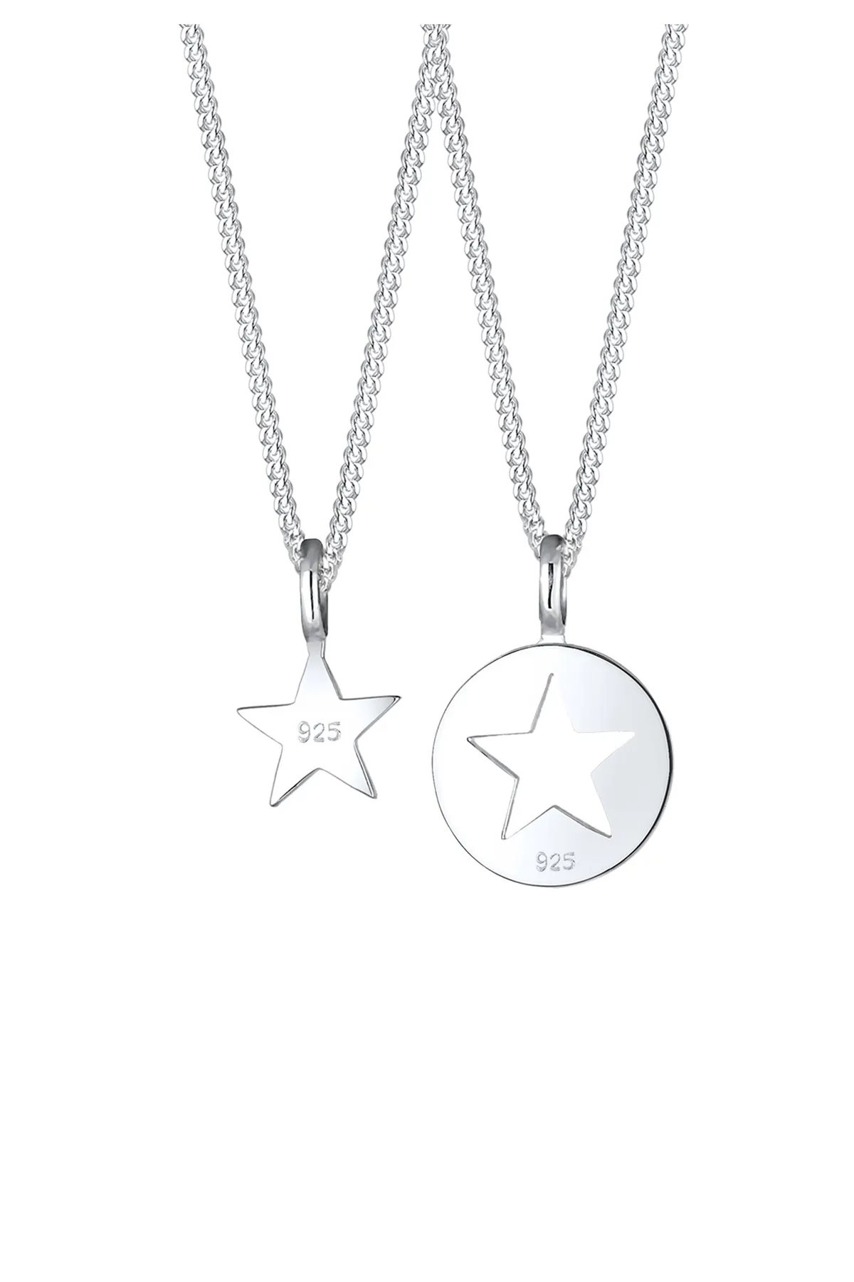 ELLI  Halskette Mutter Kind Set Stern Anhänger Cut Out 925 Silber