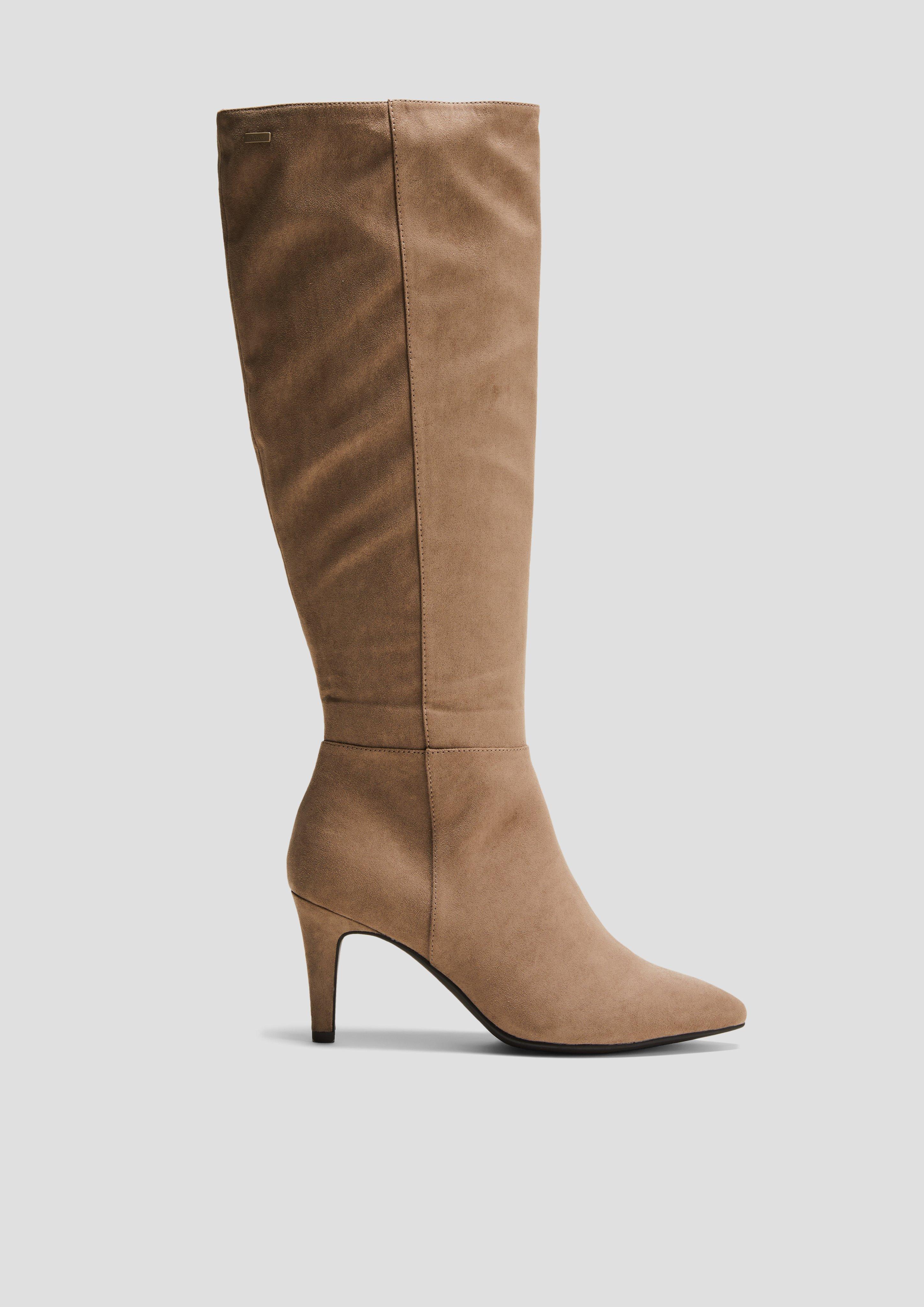 Lange Stiefel in Veloursleder-Optik  6008549-341