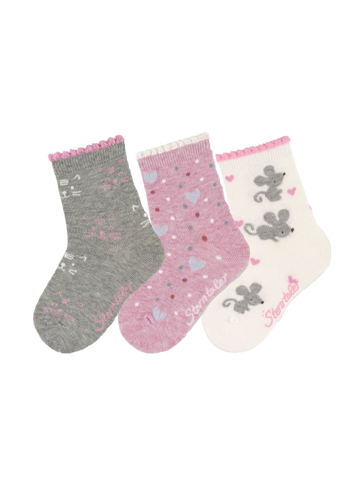 Sterntaler Socken 3er-Pack Katze in hellgrau mel. günstig kaufen