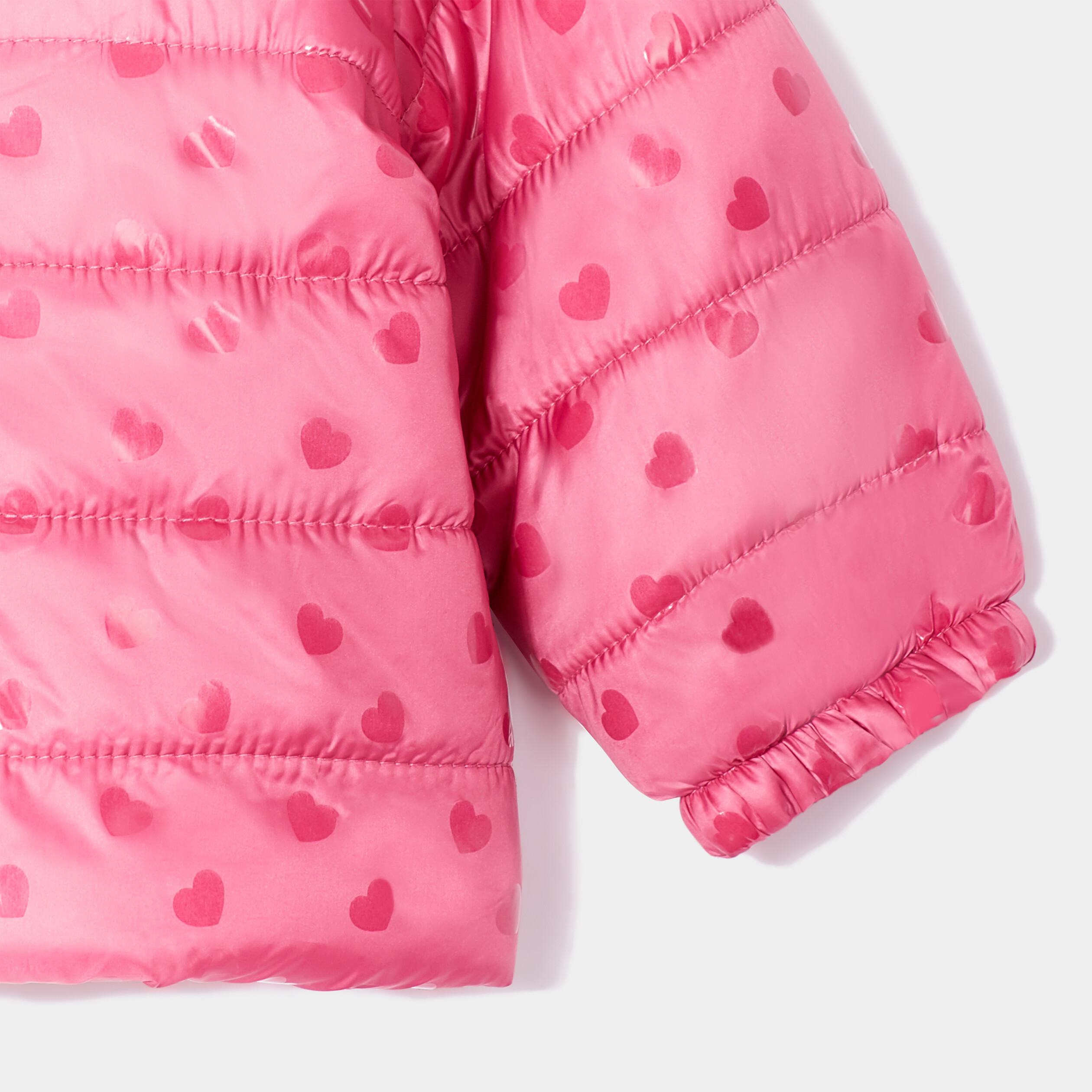 Doudoune oversize zippée à capuche vieux rose bébé fille | La Halle