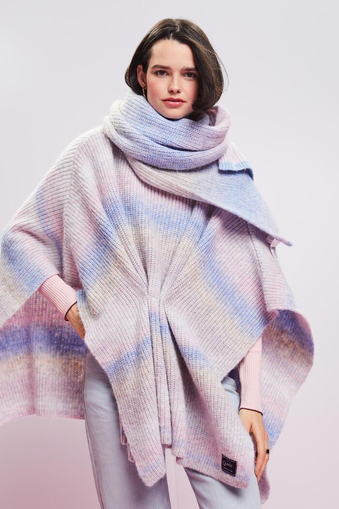 Poncho mit Rollkragen