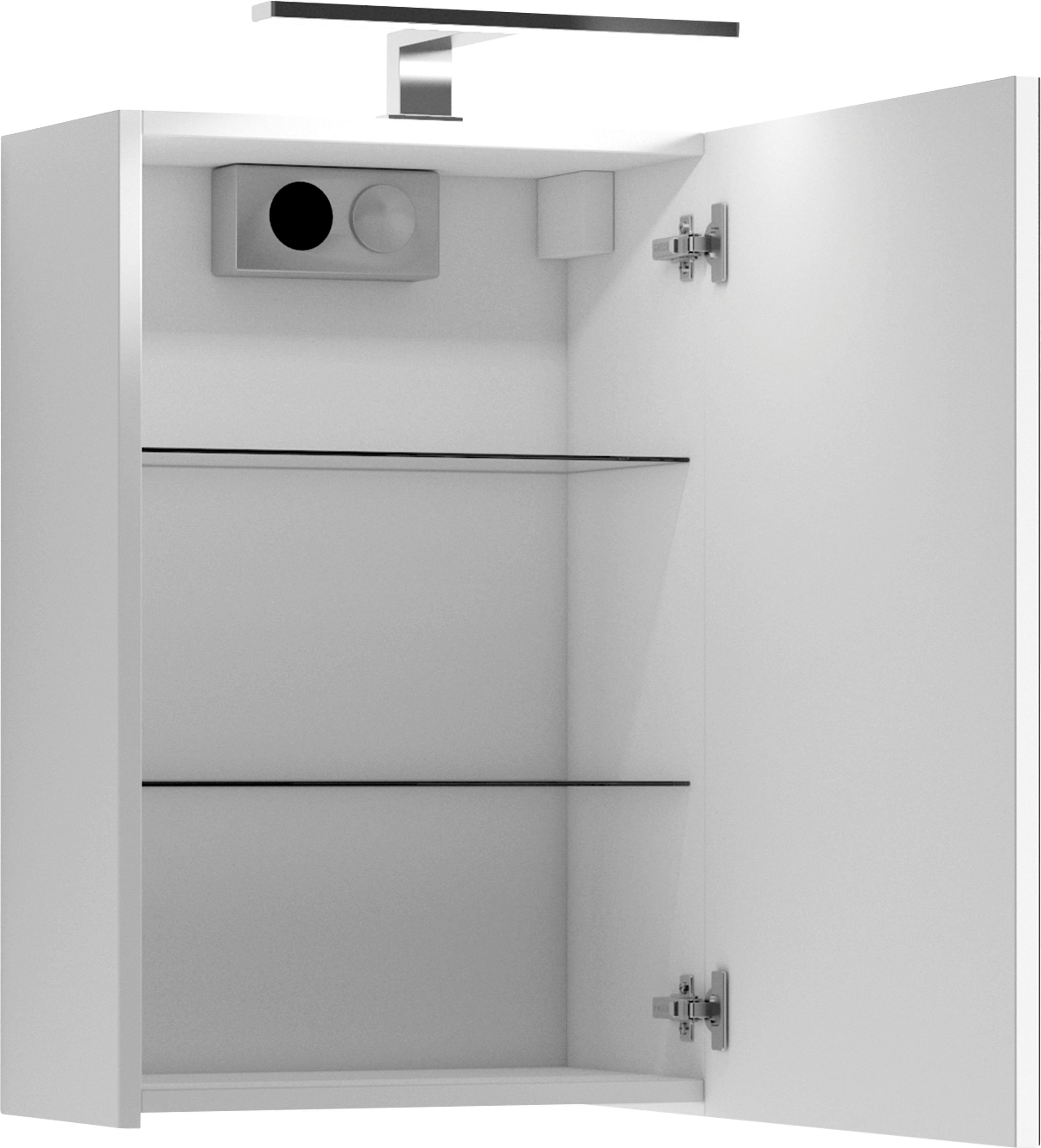 byLIVING Spiegelschrank Spree Breite 40 cm, 1-türig, mit LED Beleuchtung und Schalter-/Steckdosenbox