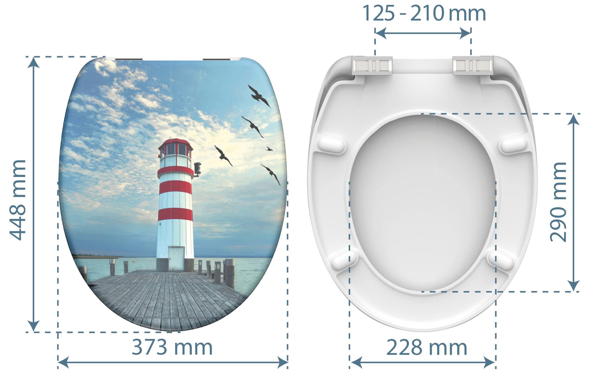 Schütte WC-Sitz Lighthouse, Duroplast, mit Absenkautomatik