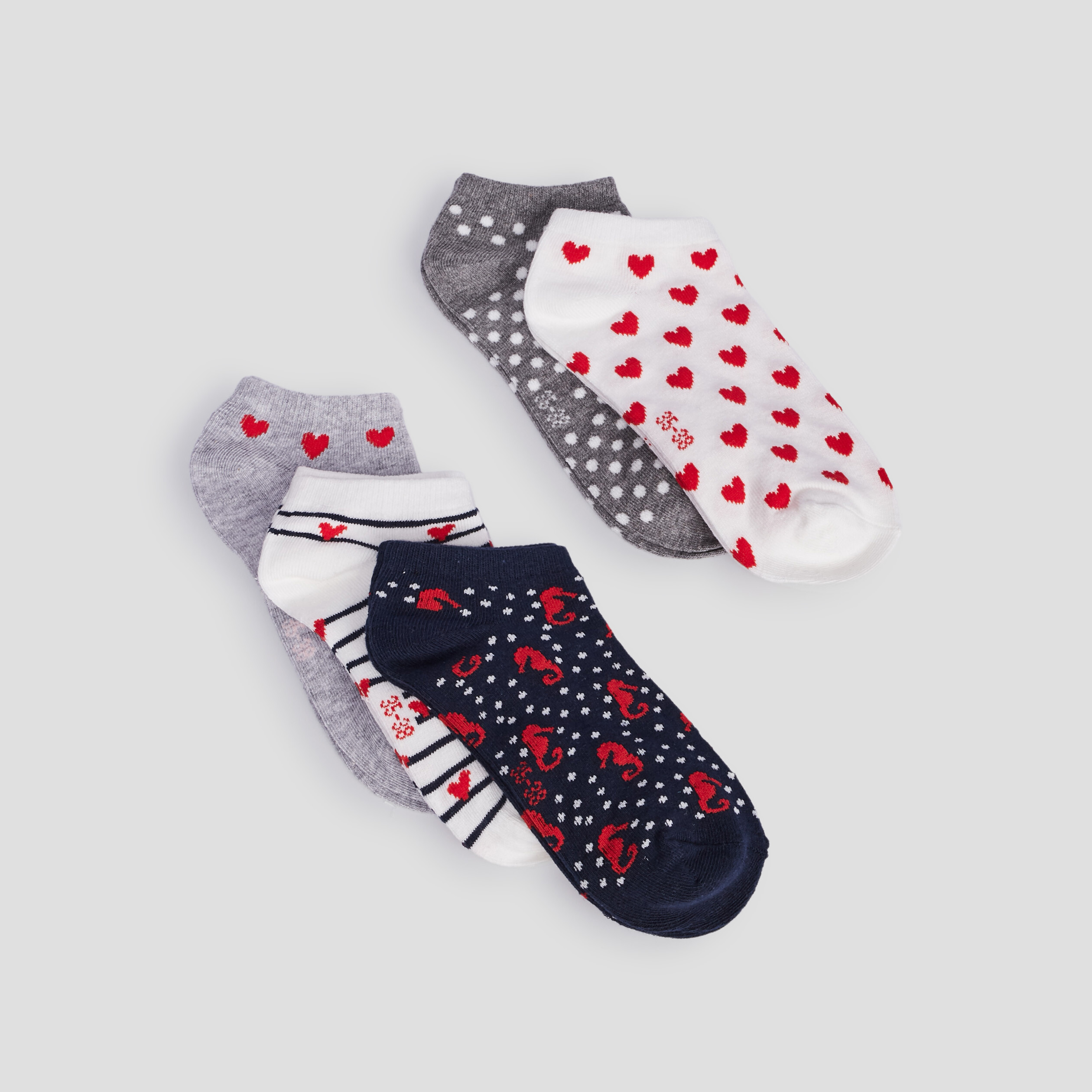 Lot 5 paires socquettes multicolore femme | La Halle