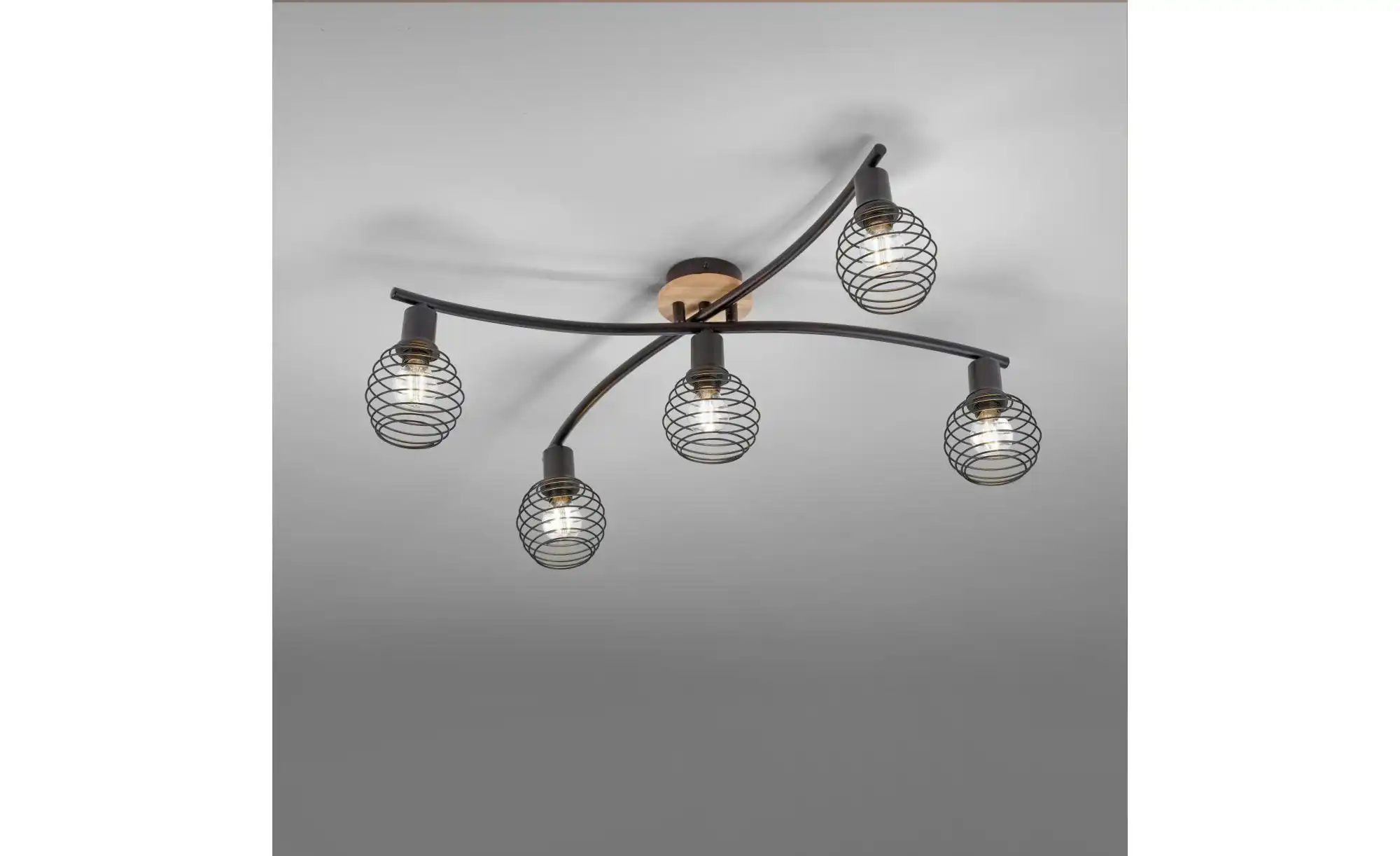 Paul Neuhaus Deckenleuchte, 5-flammig, Holz/Metall