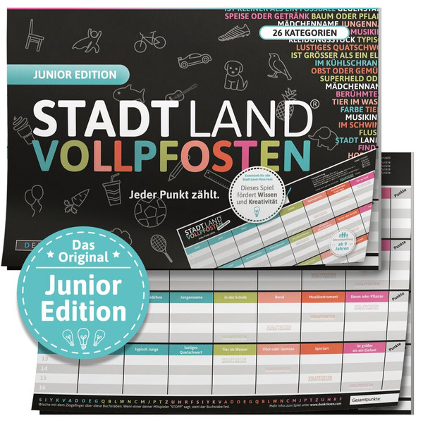 STADT LAND VOLLPFOSTEN - JUNIOR EDITION - Reisespiel