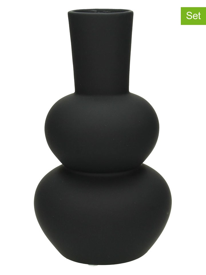 Kersten 2er-Set: Vasen in Schwarz - (H)20 x Ø 11 cm günstig kaufen onesize