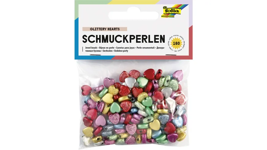 folia Schmuckperlen Herzen glatt/geprägt