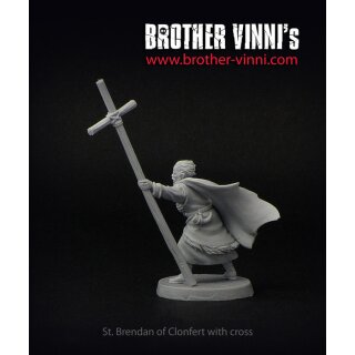 St. Brendan of Clonfert with Cross (28 mm)