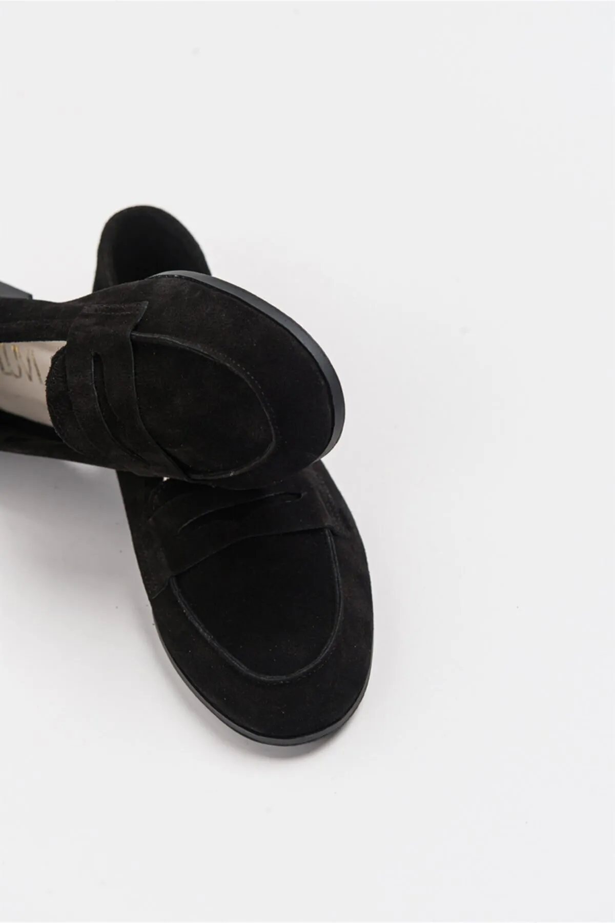 LuviShoes  Ballerinas für Damen aus schwarzem Wildleder Modell F02