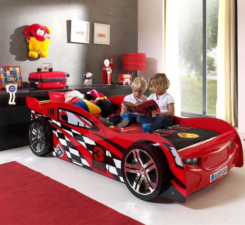 VIPACK Autobett Night Speeder, Liegefläche 90 x 200 cm, Rot lackiert