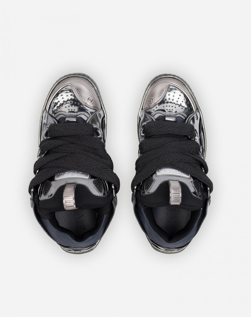 SNEAKERS CURB EN CUIR METALLISÉ