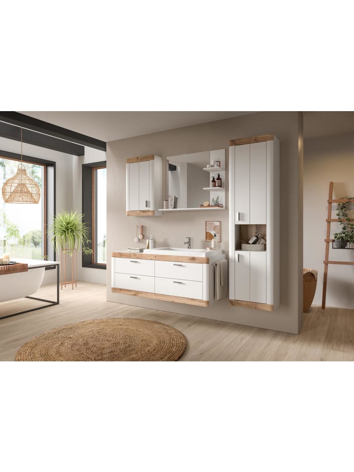 ebuy24 Badmöbelset Laredo 3-teilig Weiß 132 x 48 cm günstig kaufen onesize