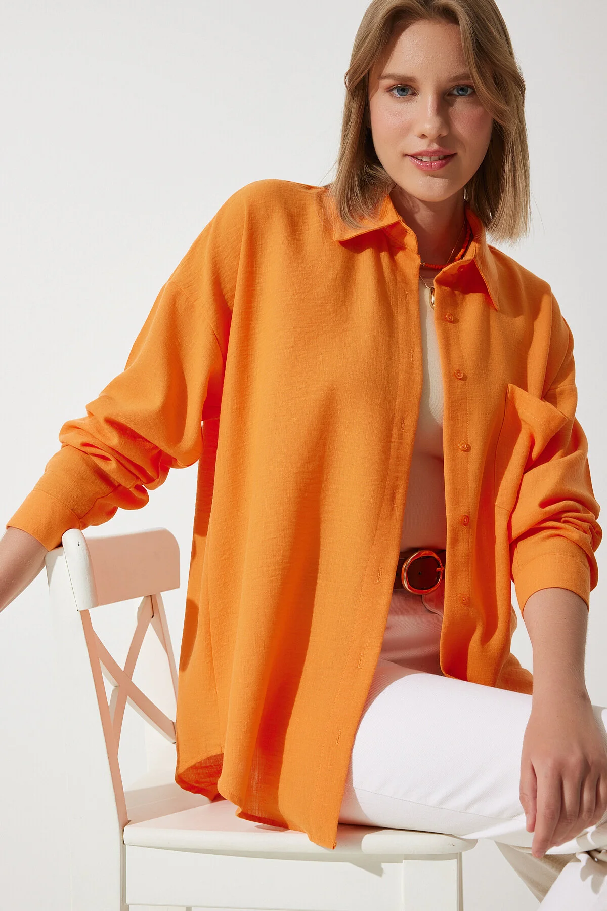 Happiness İstanbul  Hemd - Orange - Oversized