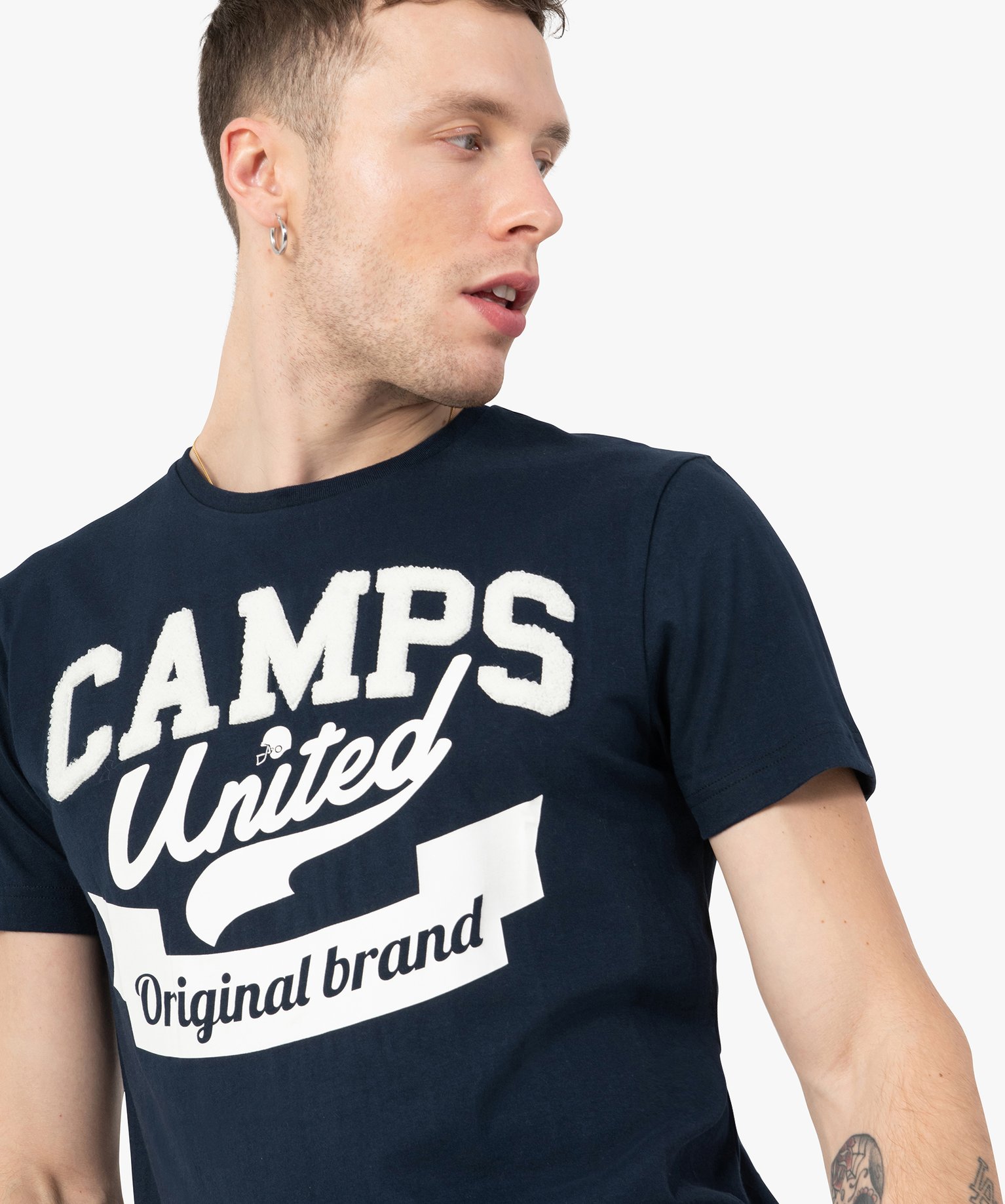 Tee-shirt homme à manches courtes avec inscription – Camp... bleu | GEMO
