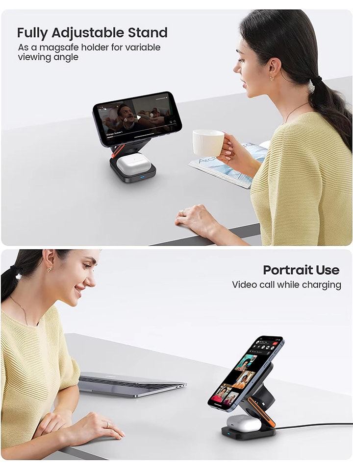 SmartCase Kabellose 3-in-1-Ladestation in Schwarz günstig kaufen onesize