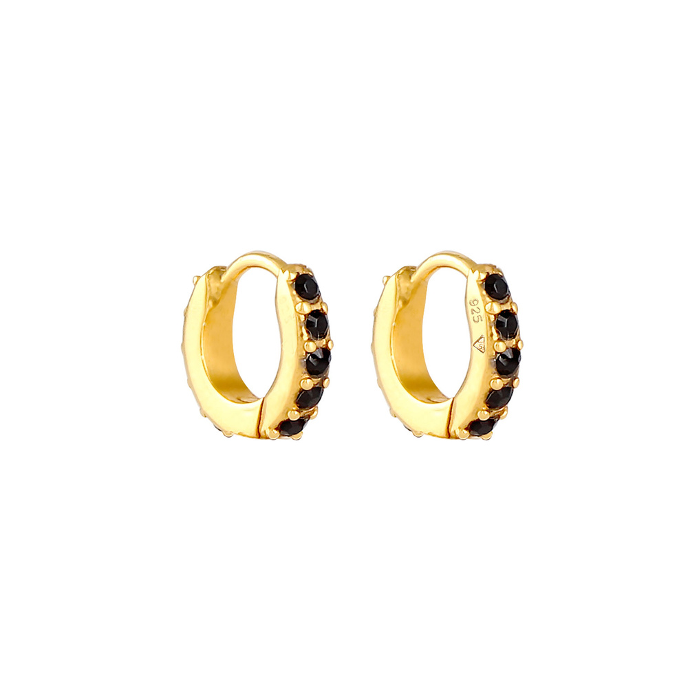 Elli Elli Boucles d'Oreilles Femmes Créoles Élégant Mini Étincelant avec Cristaux en A Boucles d'oreilles
