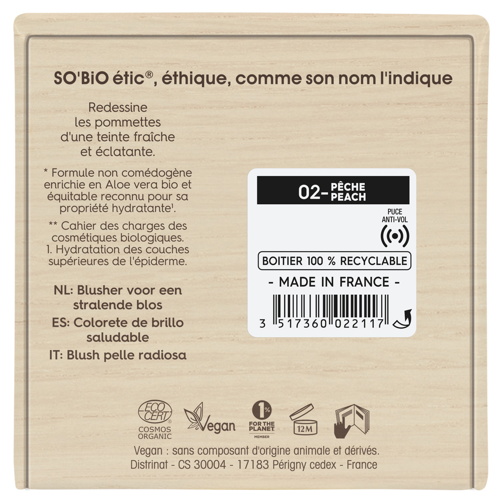 LÉA NATURE SO BiO étic Blush bonne mine, Teint Divin - 02 Pêche Blush