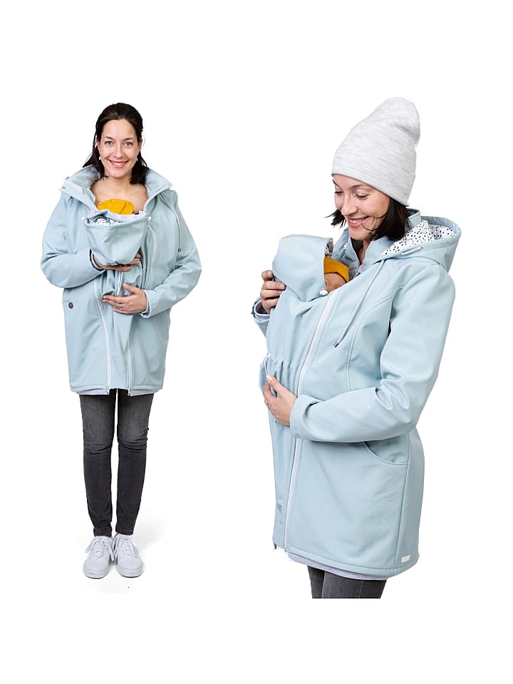 Viva la Mama 3in1 Umstandsmantel Tragemantel MELLORY in Eisblau günstig kaufen XXL