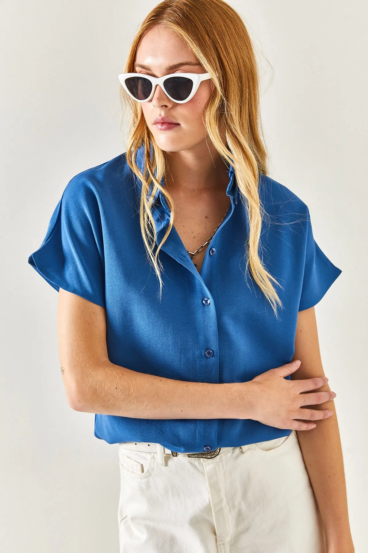 Olalook  Hemd - Blau - Oversized