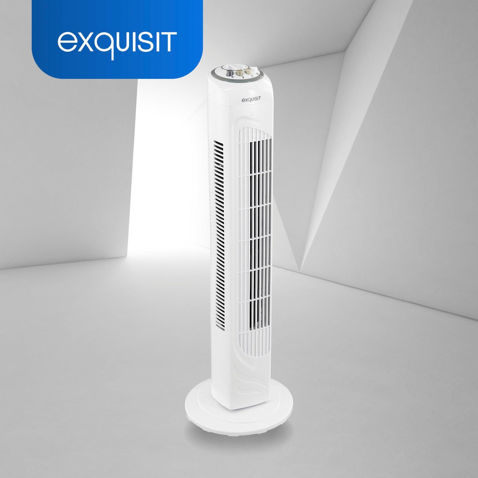 exquisit Standventilator VS 34570 we, inkl. Oszillation & 45 W Leistung, weiß