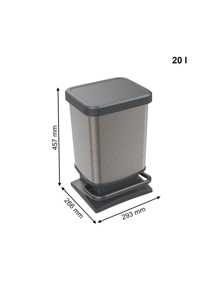 Rotho Paso Mülleimer 20l mit Deckel, Kunststoff (PP) in Hexagon günstig kaufen onesize