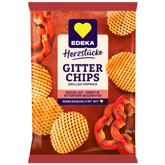 EDEKA Herzstücke Gitter Chips Grilled Paprika 125G
