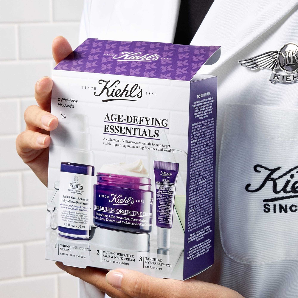 kiehl's Retinol Skin-Renewing Daily Micro-Dose Serum 30ml Coffret expert anti-âge au Rétinol Pur et aux Peptides de collagène