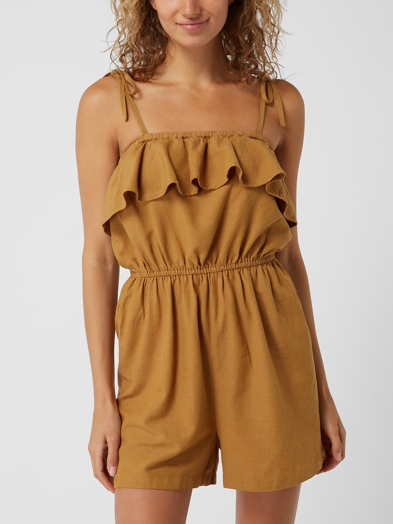 Playsuit mit Leinen-Anteil Modell 'Sunna' in camel