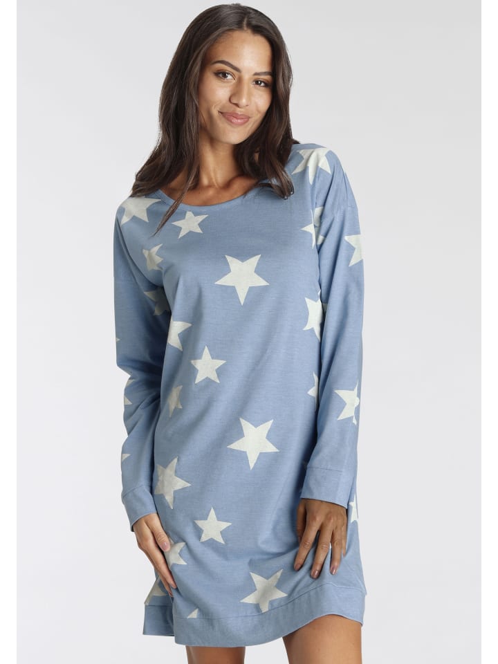 VIVANCE DREAMS Sleepshirt in hellblau gemustert günstig kaufen