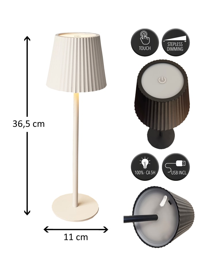 Coen Bakker LED Tischlampe dimmbar Touch Farbwechsler IP44 Innen & Außen 36,5x11cm in Sand günstig kaufen onesize