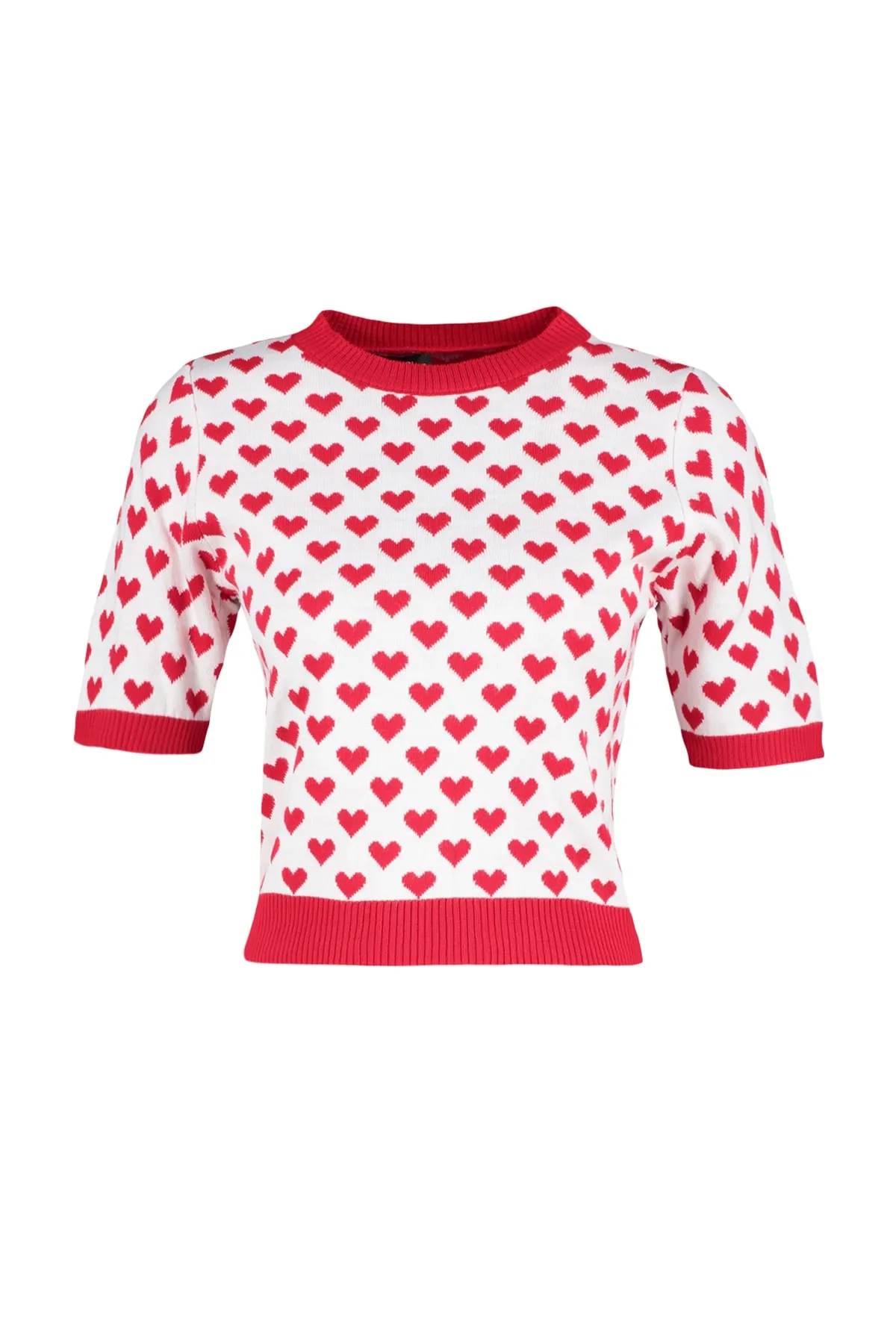Trendyol Collection  Roter Strickpullover mit Rundhalsausschnitt TWOSS21KZ0008