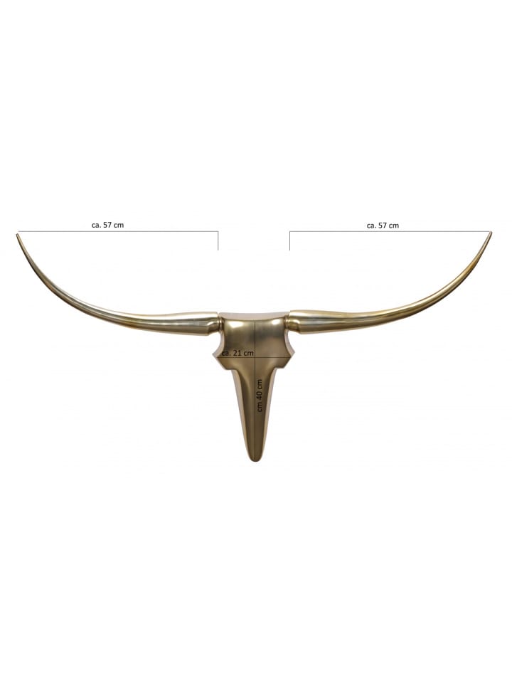 KADIMA DESIGN Wanddekoration Geweih Bull L 125 cm Aluminium golden in Gold günstig kaufen