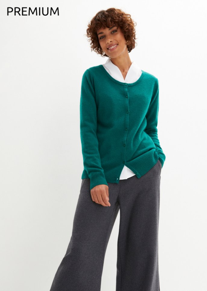 Wollstrickjacke mit Good Cashmere Standard®-Anteil