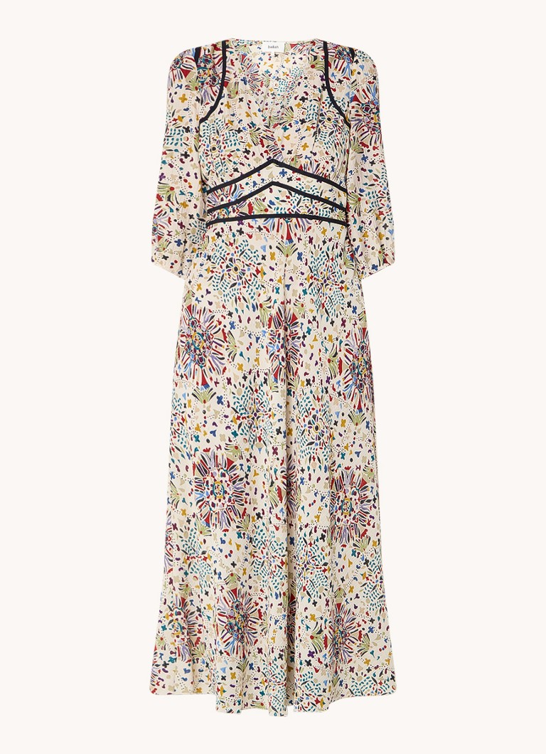 Vestido túnica midi Fazia de ba&sh, estampado y con escote en V.