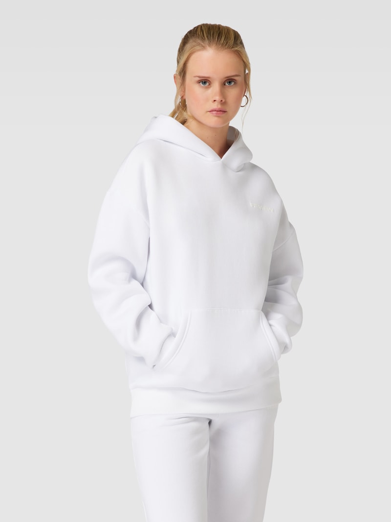 Hoodie mit Label-Print in weiß