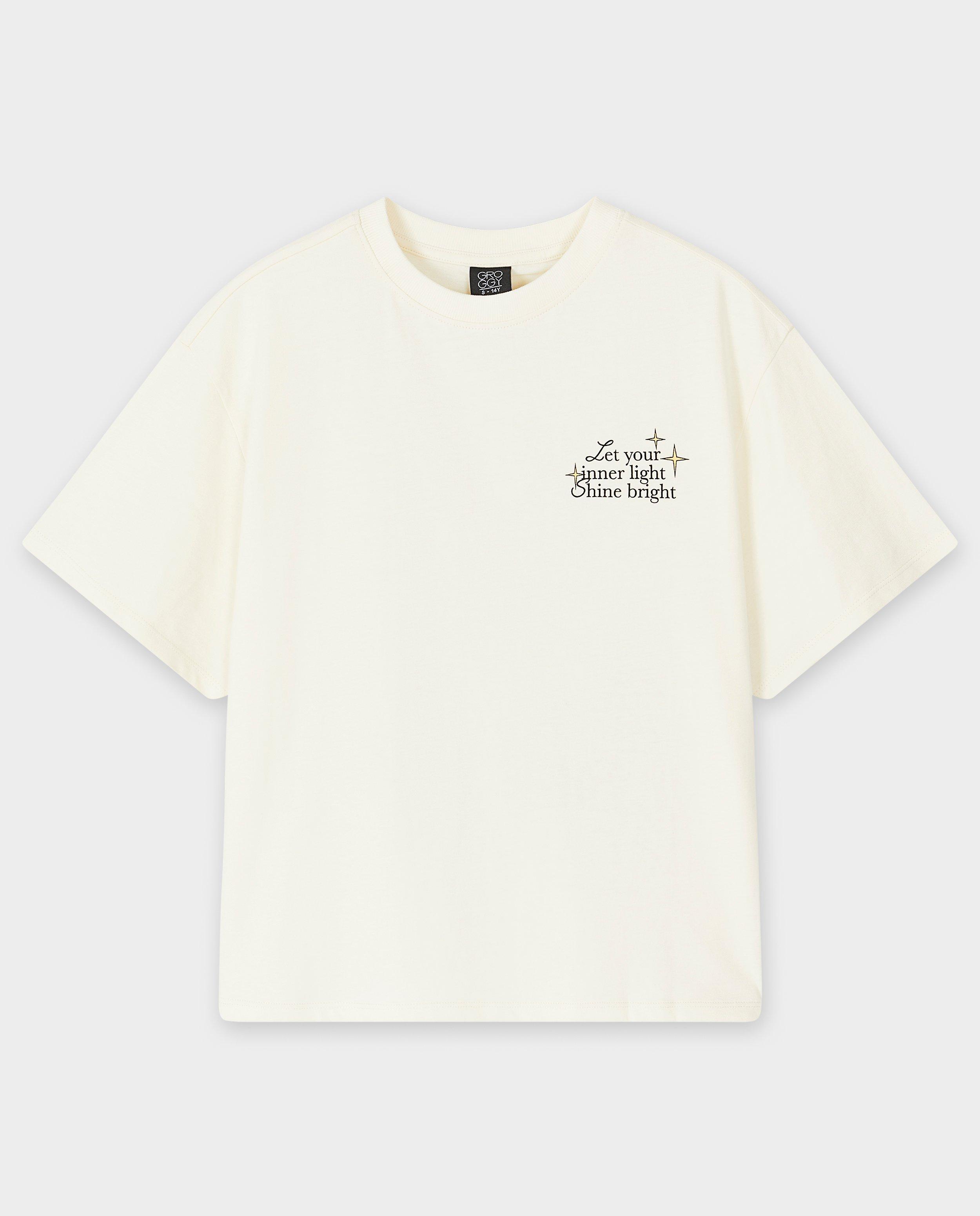 Tricou Groggy cu imprimeu pe spate alb