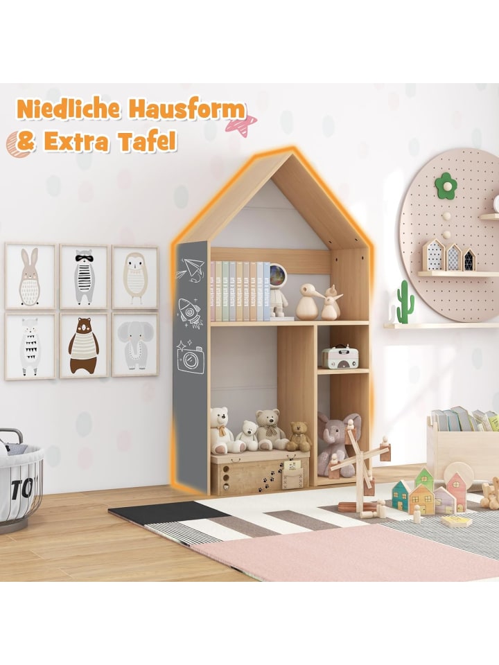 COSTWAY Schreibtisch mit Stuhl in Hausform in Gelb günstig kaufen 130 cm