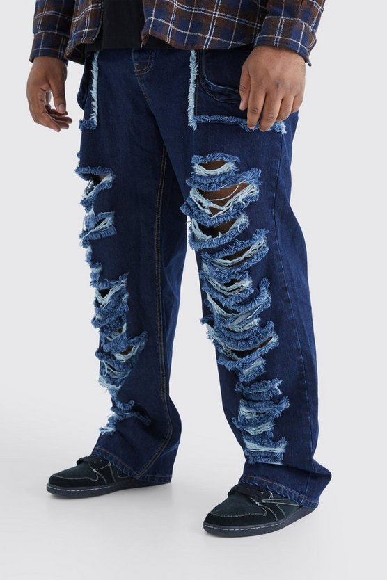 Plus lockere zerrissene Jeans mit Cargo-Taschen