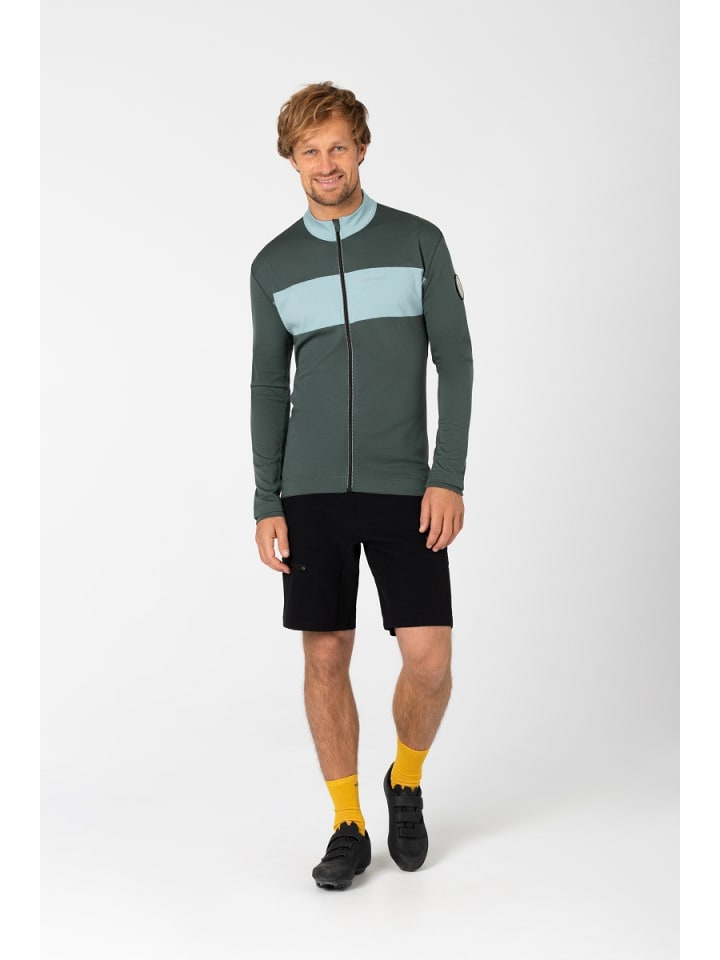super.natural Merino Fahrradtrikot M GRAVIER LS JERSEY in graugrün günstig kaufen