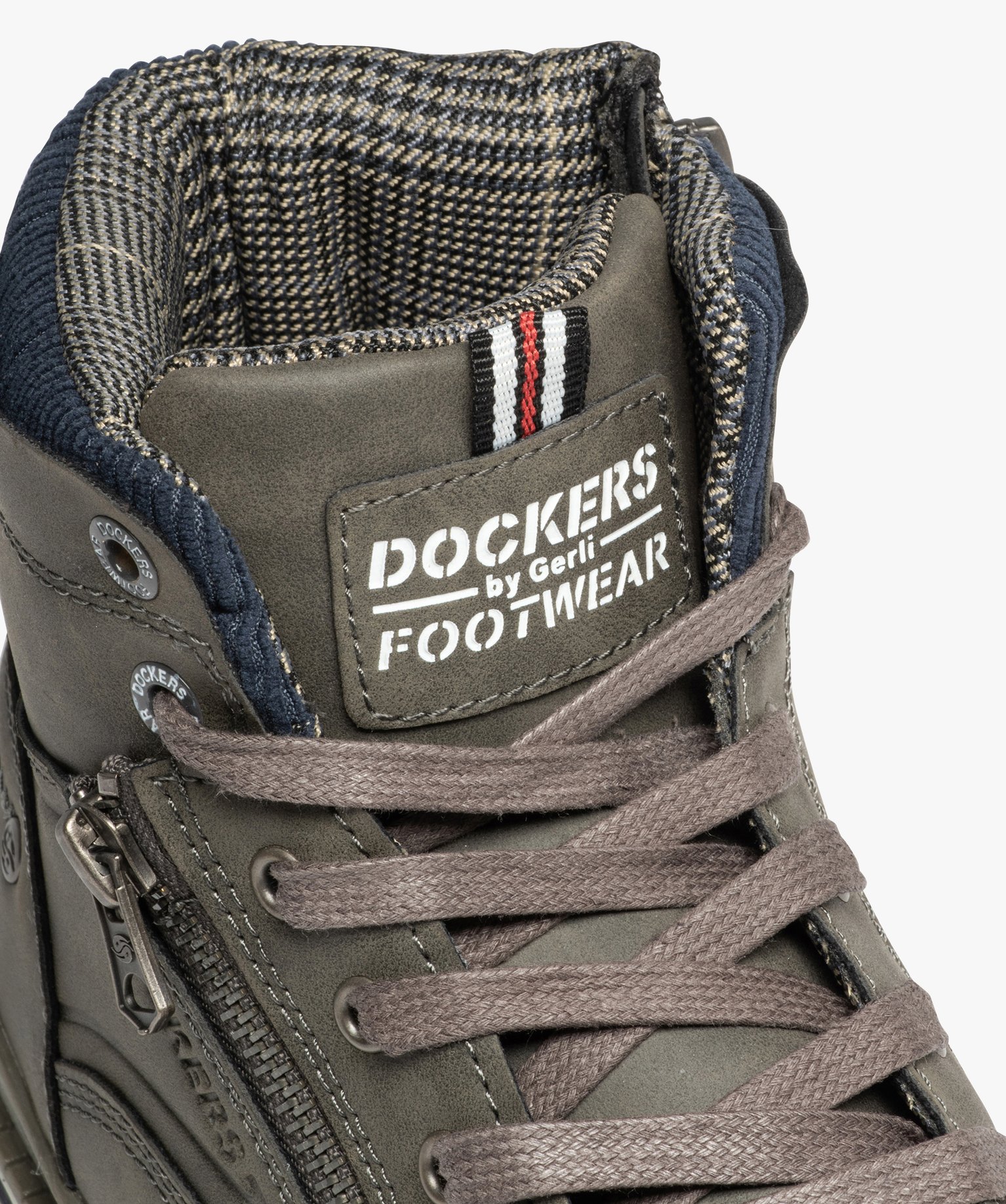 Boots homme unies à lacets et fermeture à zip - Dockers by... gris | GEMO