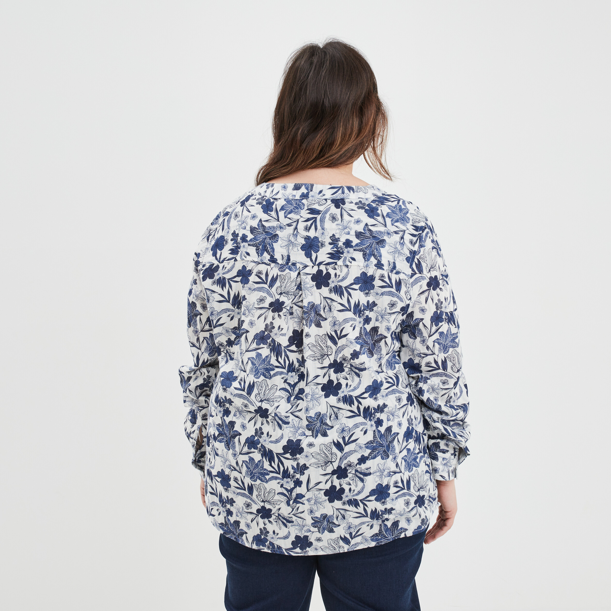 Chemise col mao Modavista ecru femme grande taille | La Halle