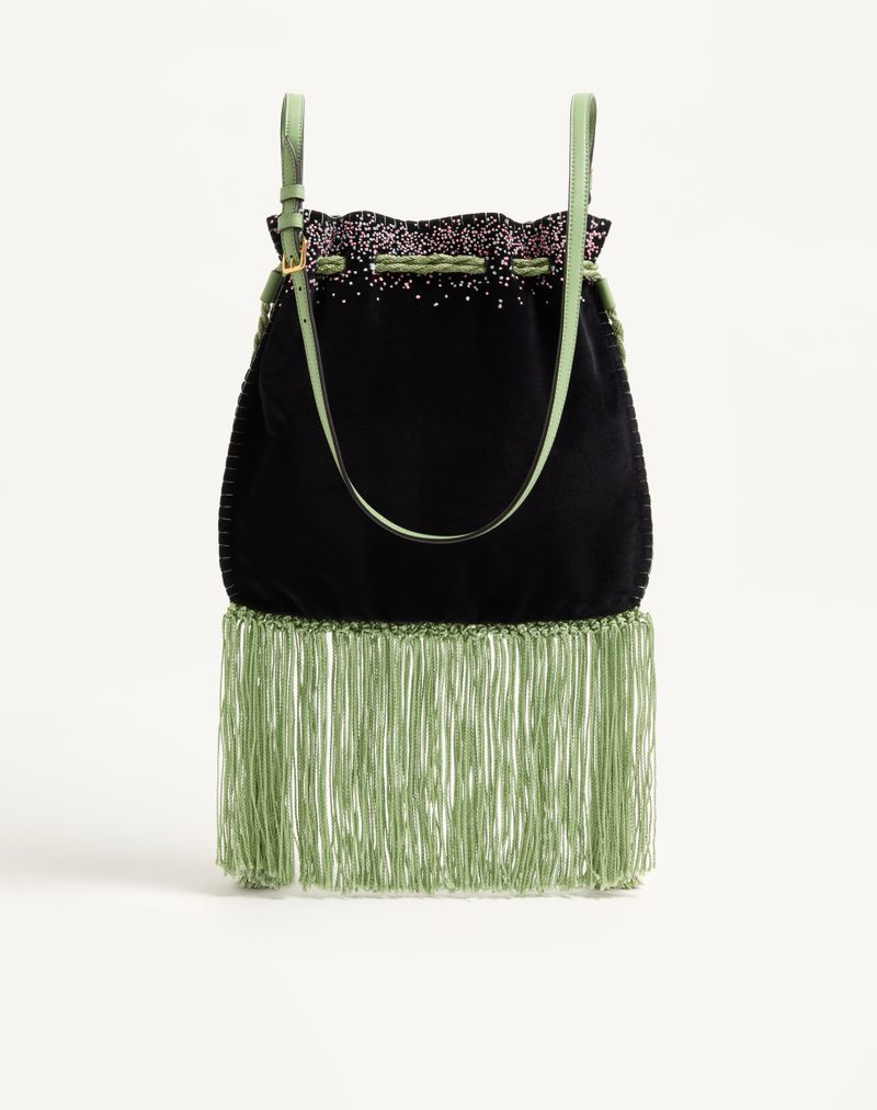 Sac brodé Alice Nellcôte de Valentino Garavani avec franges