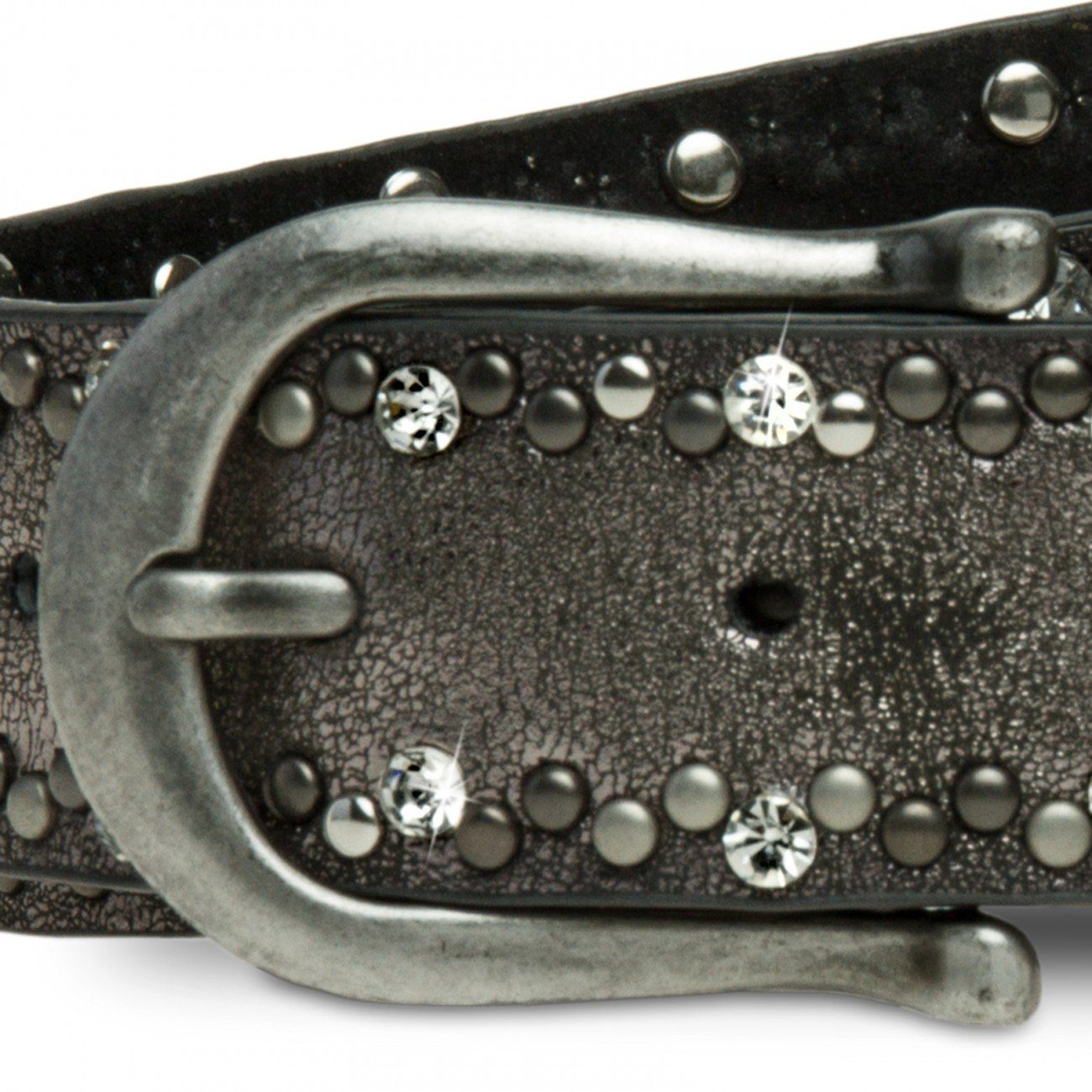 Caspar Nietengürtel GU292 Damen Gürtel mit dezentem Strass und Nieten Dekor