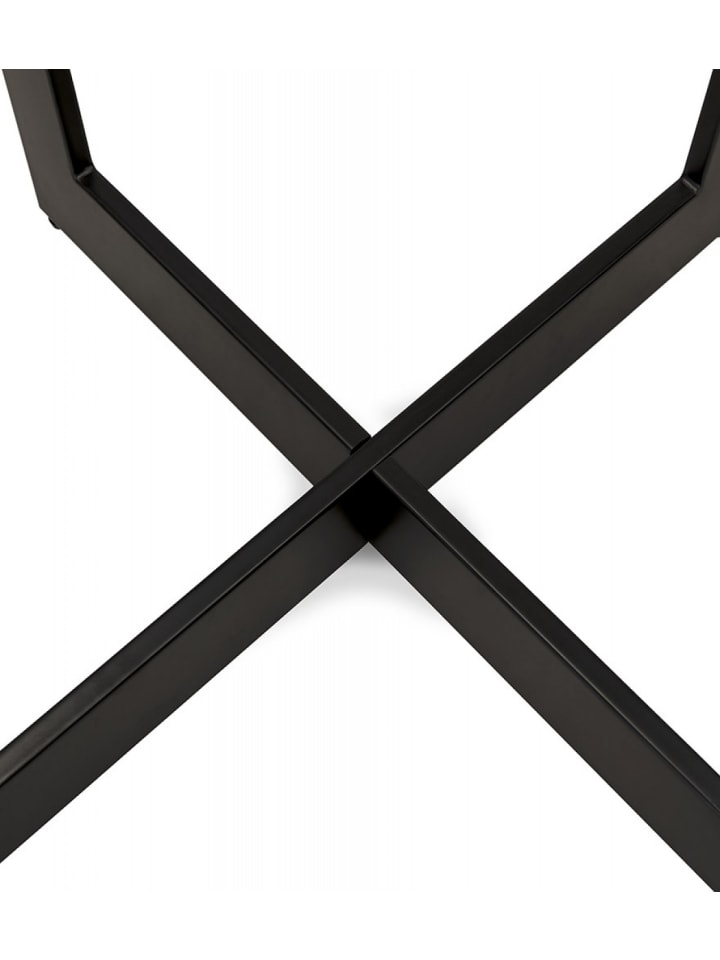 KADIMA DESIGN Quadratischer Esstisch aus MDF Holz mit Eschenfurnier | Industrial in Schwarz günstig kaufen onesize