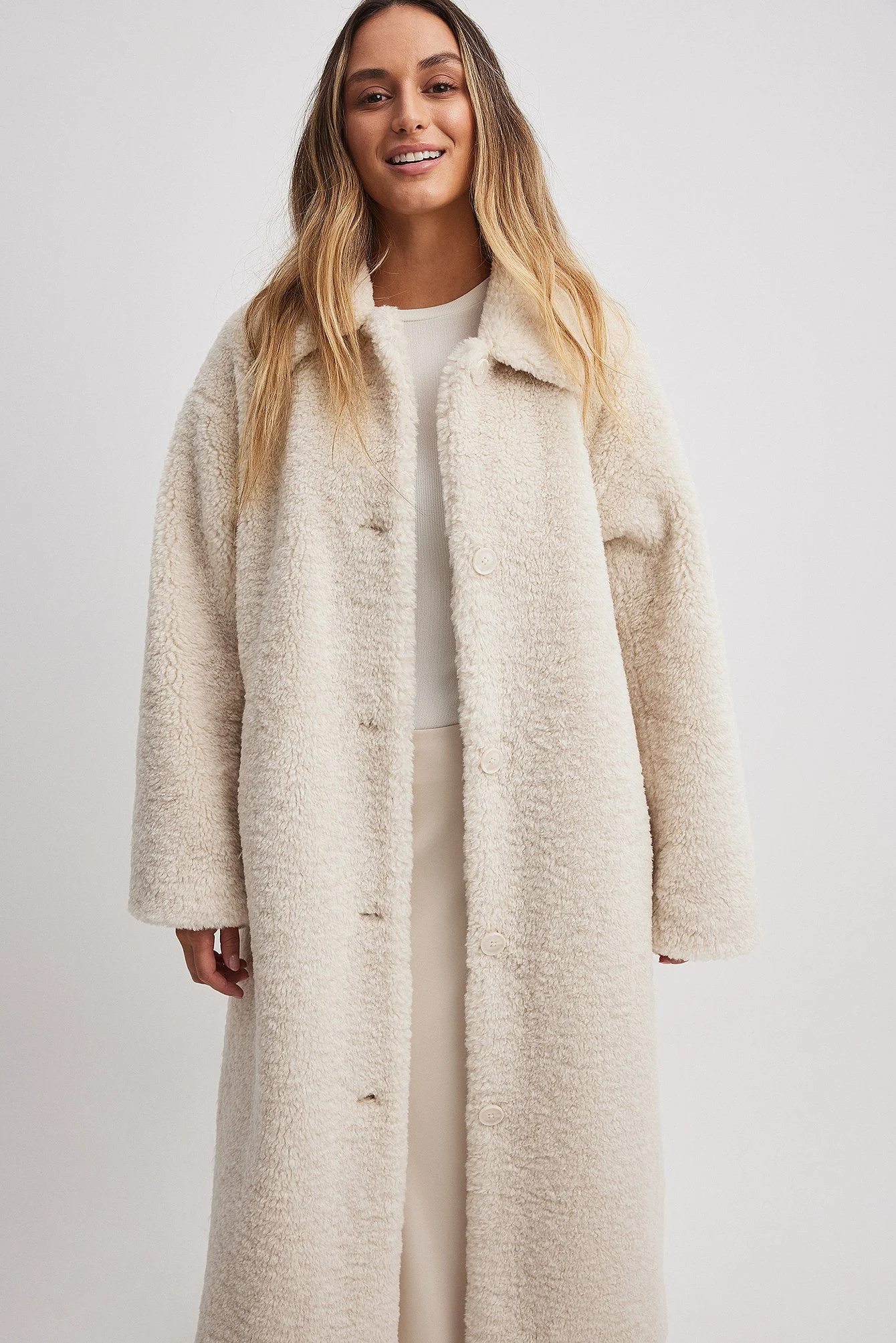 Lange Teddy-Jacke