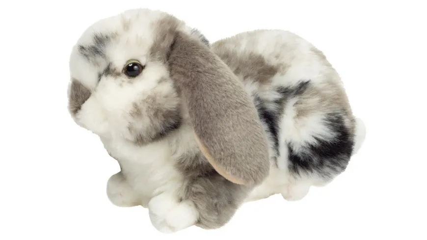 Teddy-Hermann - Kuscheltier Widderkaninchen grau-weiß gescheckt 23 cm